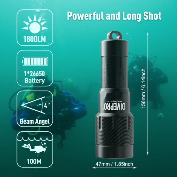 Divepro latarka D18 1800 lumenów - obrazek 3