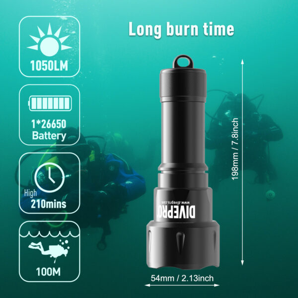 Divepro latarka D6 1050 lumenów - obrazek 2