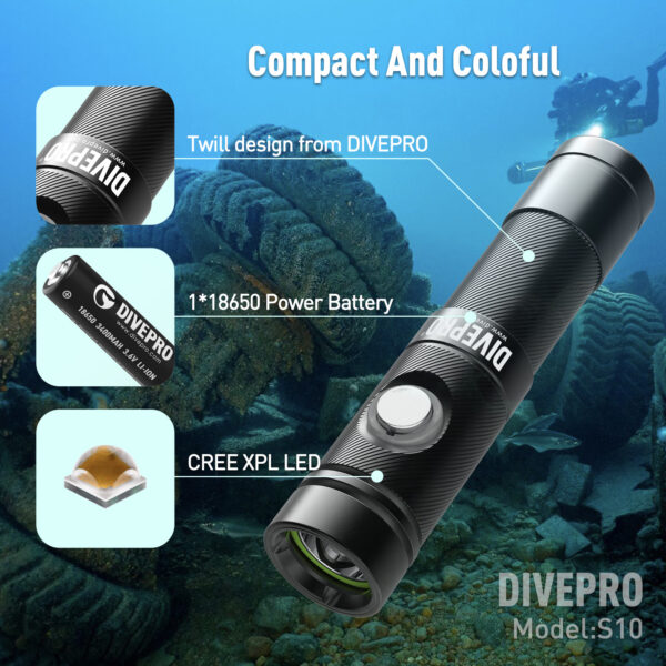 Divepro latarka S10 1000 lumenów - obrazek 6