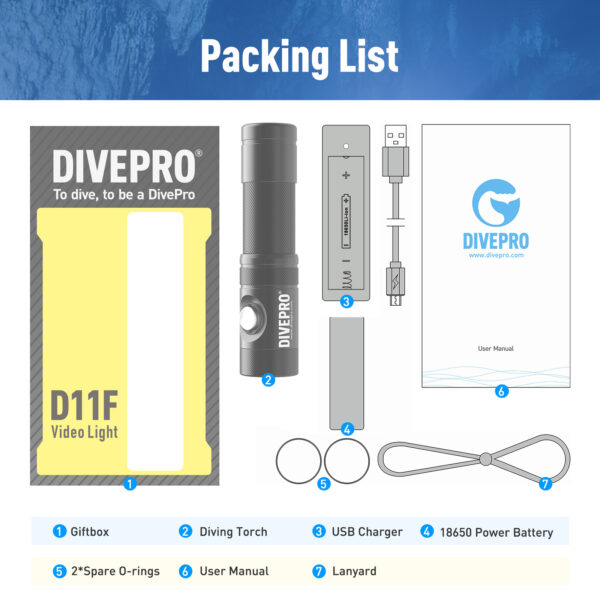 Divepro latarka D11F 1100 lumenów - obrazek 6